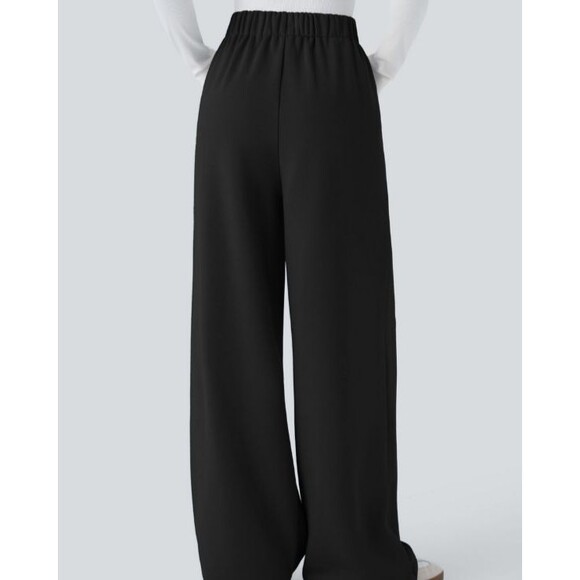 Halara Black Wide Leg Heavy Fleece Pull On Sweatpants Size XL PETITE - Picture 9 of 9